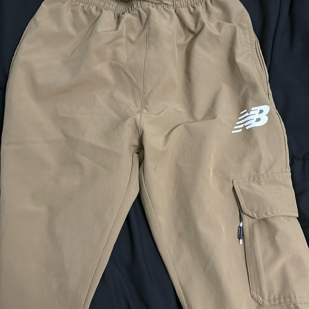 Tan new balance stretchy cargo pants